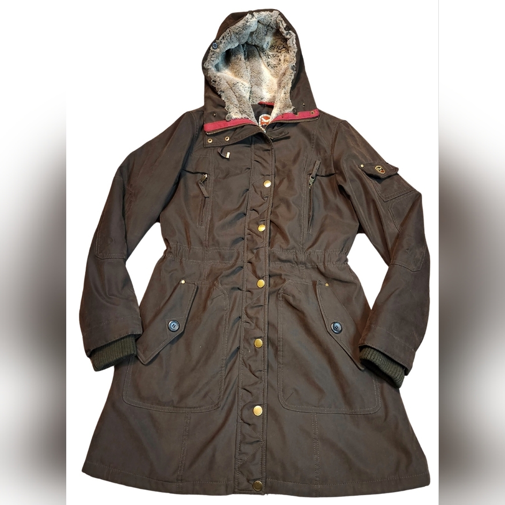 1 Madison - Women's Quilted Down Puffer Parka - Size Small - Brown
